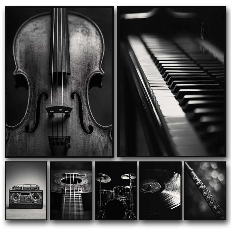 Picture Of Musical Instrument - 클래식 악기 사진 포스터 바이올린 비닐