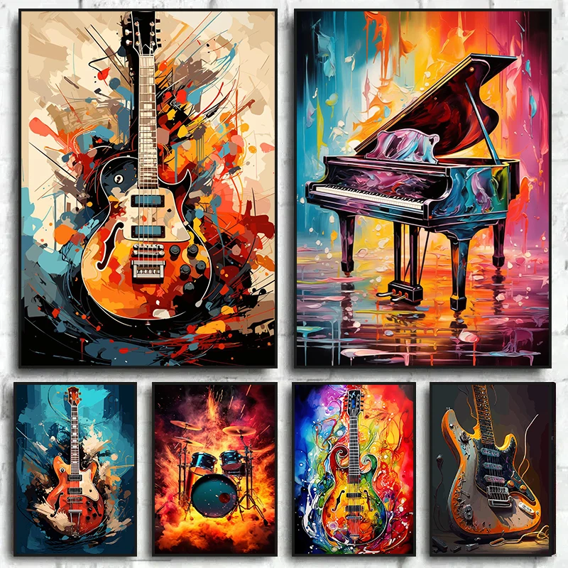 Musical Instrument Art - 추상적인 다채로운 예술 악기 드럼 키트
