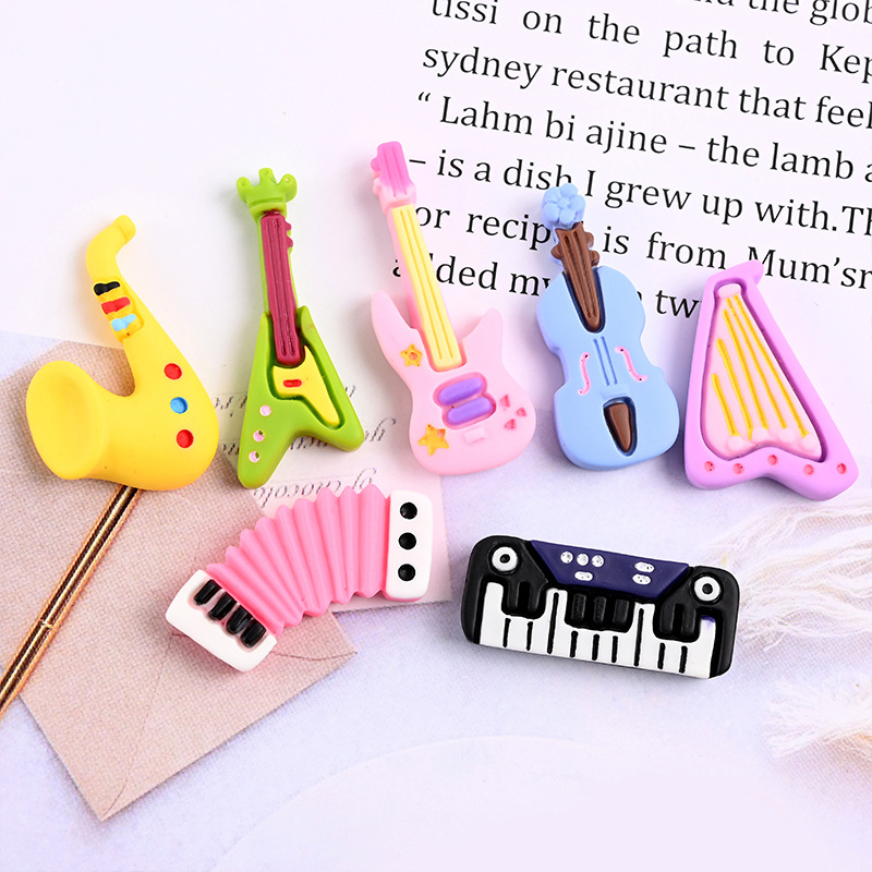 10개 만화 귀여운 레진 미니 악기 스크랩북킹 용품 공 - Musical Instrument Craft 리뷰 및 가격