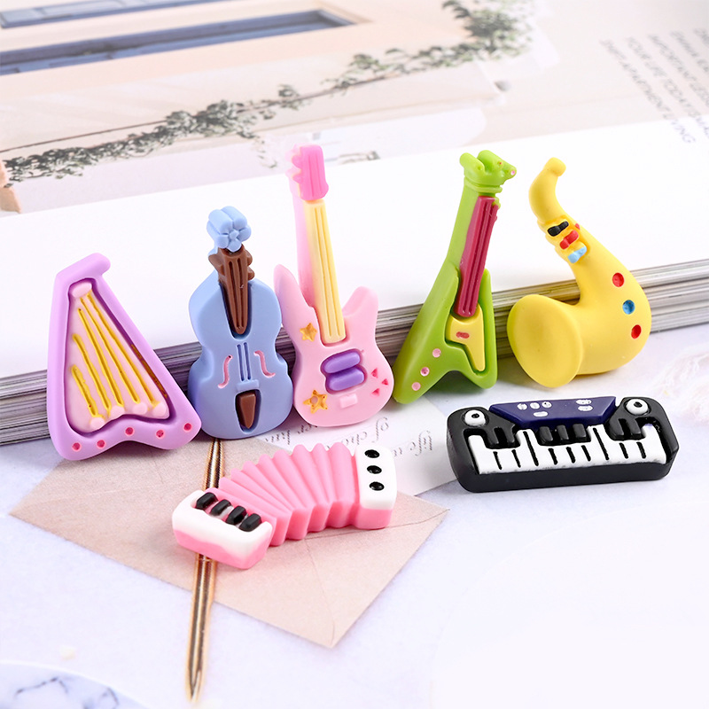 10개 만화 귀여운 레진 미니 악기 스크랩북킹 용품 공 - Musical Instrument Craft 리뷰 및 가격