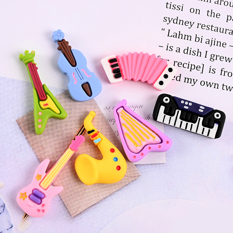 10개 만화 귀여운 레진 미니 악기 스크랩북킹 용품 공 - Musical Instrument Craft 리뷰 및 가격