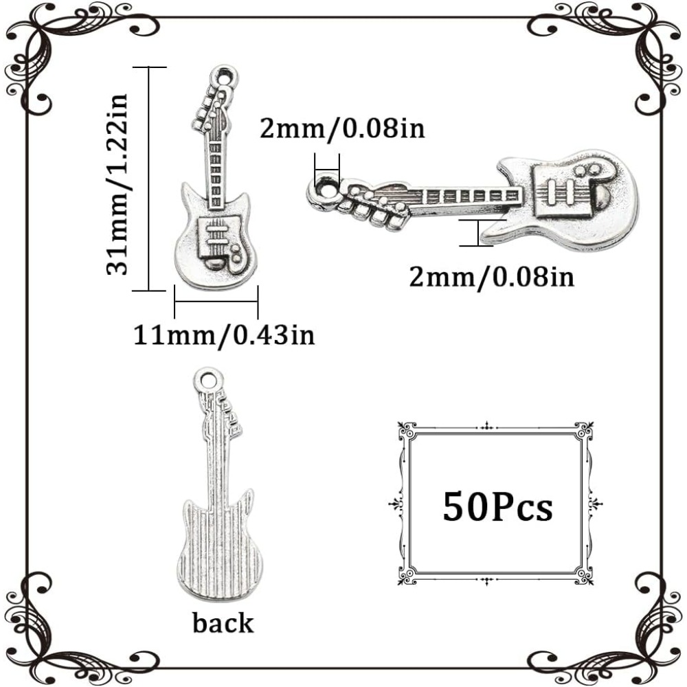 빈티지 기타 부적 악기 부적, 소형 골동품 실버 악기  - Musical Instrument Kit 리뷰 및 가격