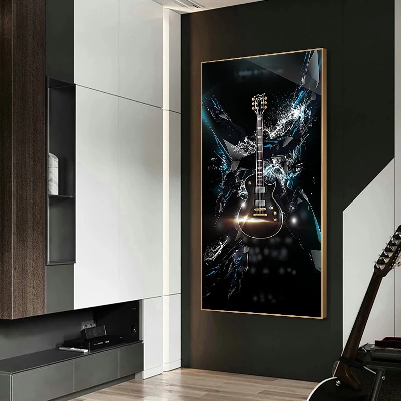 I Love 음악 아트 포스터 포함 악기 기타, 캔버스 - Picture Of Musical Instrument 리뷰 및 가격