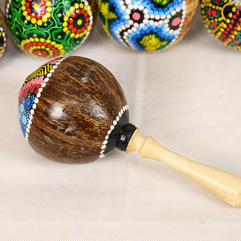페인트 코코넛 껍질 마라카스 자연 코코넛 껍질 모래 해 - Musical Instrument Maraca 리뷰 및 가격