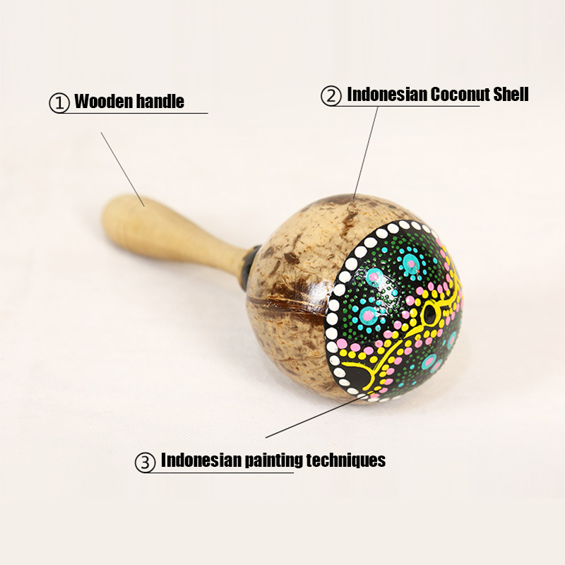 페인트 코코넛 껍질 마라카스 자연 코코넛 껍질 모래 해 - Musical Instrument Maraca 리뷰 및 가격