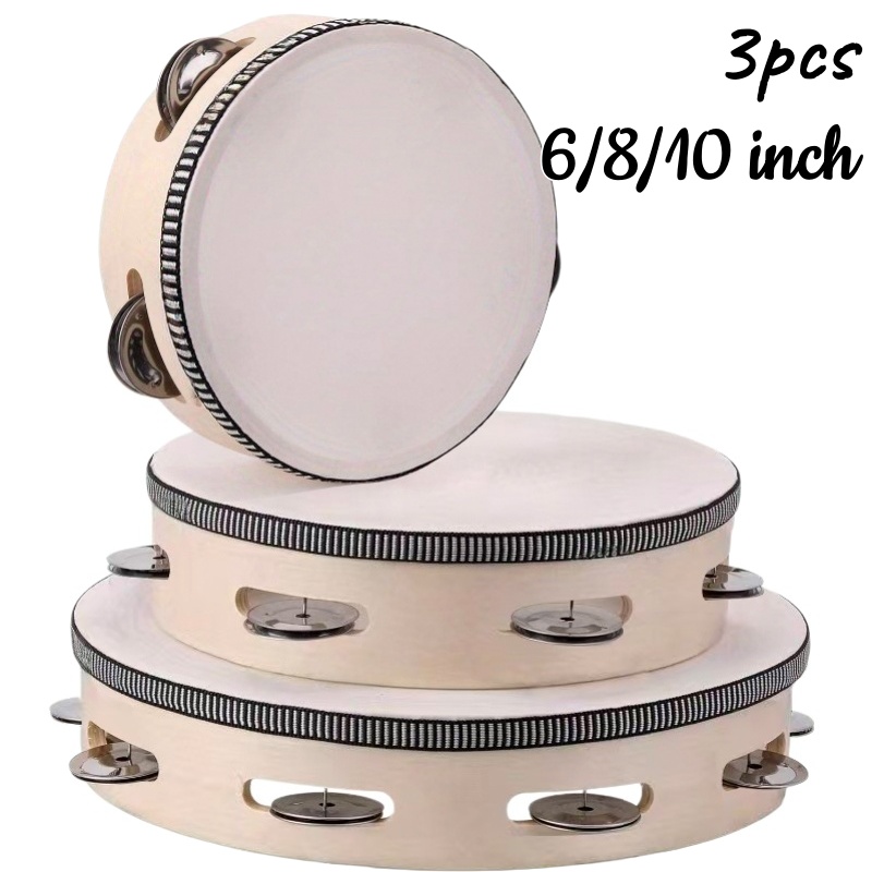 1/3pcs 나무 탬버린 6/8/10inch 핸드헬드  - Musical Instrument Chimes 리뷰 및 가격