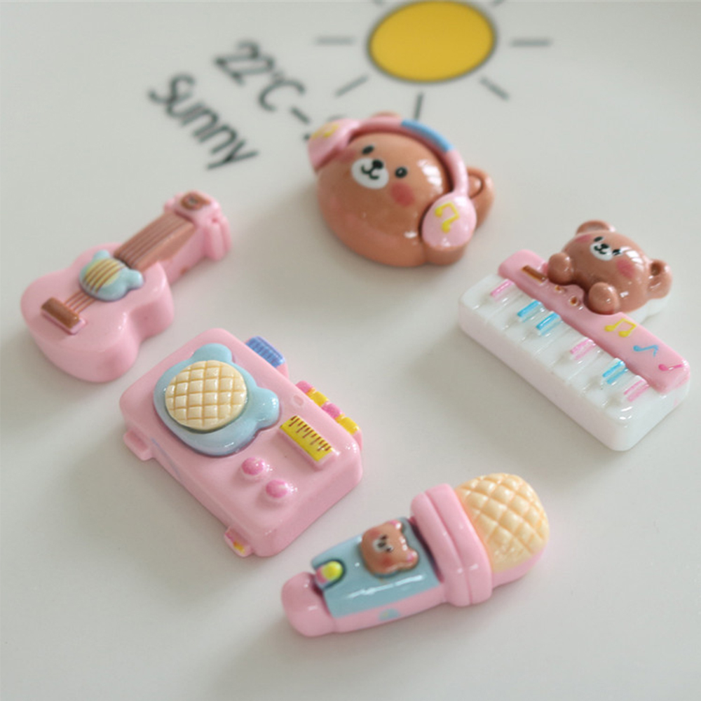10PCS 반짝 이는 곰 악기 수지 플랫 백 카보 숑  - Musical Instrument Craft 리뷰 및 가격