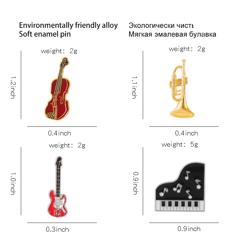 어린이용 콘서트 에나멜 핀 피아노 바이올린 기타 트럼펫 - Musical Instrument Names 리뷰 및 가격