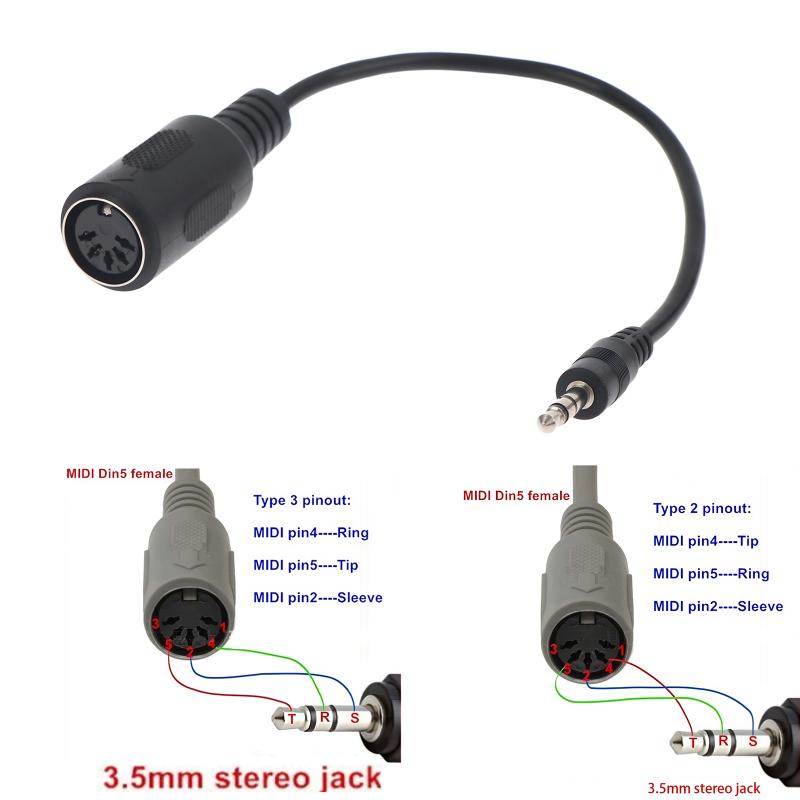 핫세일 MIDI Din 5-3.5mm TRS 변환 케이 - Musical Instrument Videos 리뷰 및 가격